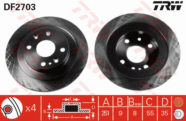 Jarrulevy TRW DF2703