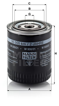Öljynsuodatin MANN-FILTER W 930/21