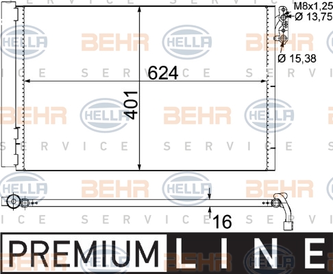 Lauhdutin, ilmastointilaite HELLA 8FC 351 302-611