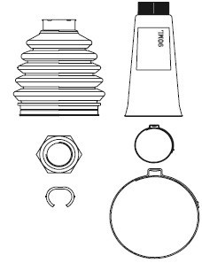 Paljekumisarja, vetoakseli, Pyörän puoli, Etuakseli, oikea, Etuakseli, vasen, MERCEDES-BENZ A-KLASS [W168], VANEO [414], 168 360 04 68,