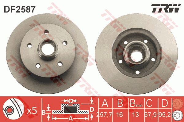 Jarrulevy TRW DF2587
