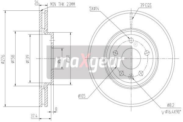 Jarrulevy MAXGEAR 19-2334MAX