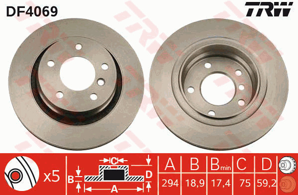 Jarrulevy TRW DF4069