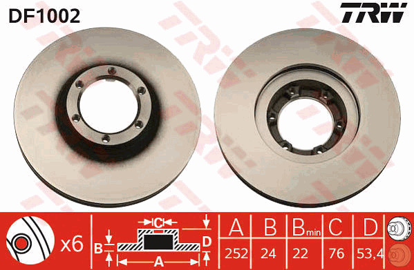 Jarrulevy TRW DF1002