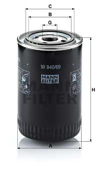 Öljynsuodatin MANN-FILTER W 940/69