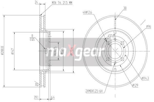 Jarrulevy MAXGEAR 19-0734
