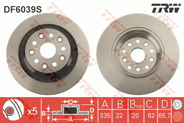 Jarrulevy TRW DF6039S