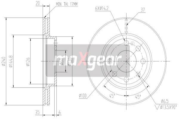 Jarrulevy MAXGEAR 19-0805