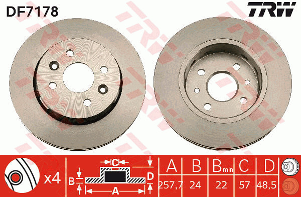 Jarrulevy TRW DF7178