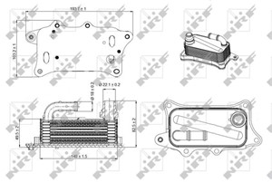 Öljynjäähdytin, moottoriöljy, AUDI A4, A4 Avant, A5, A5 Cabriolet, A5 Sportback, A6, A6 Allroad, A6 Avant, A7 Sportback, A8, Q7, 06E1170