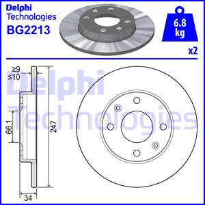 Jarrulevy DELPHI BG2213