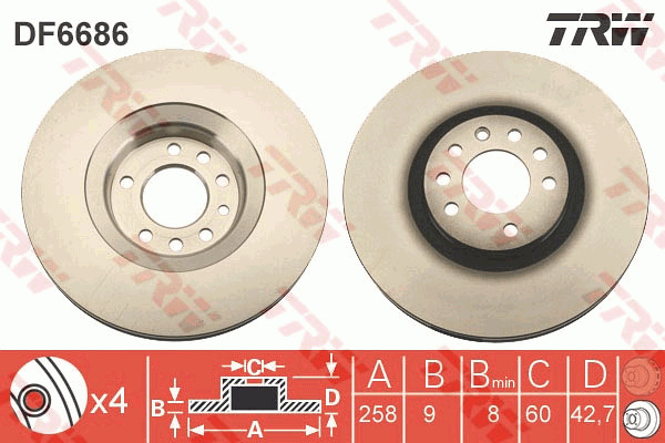 Jarrulevy TRW DF6686