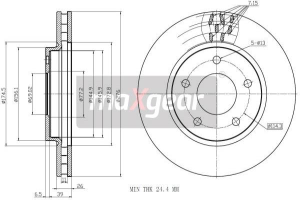 Jarrulevy MAXGEAR 19-1289MAX