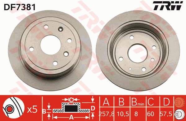 Jarrulevy TRW DF7381
