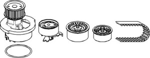 Vesipumppu + jakohihnasarja, OPEL,VAUXHALL, 09192797, 09192797S2, 13 34 066S2, 90444079, 93174119, 93180218, 93185845