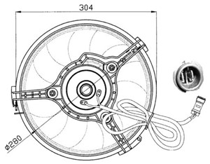 Tuuletin, moottorin jäähdytys, AUDI,FORD,SEAT,VW, 001 151 15 13, 001 151 23 13, 001 151 27 13, 004 151 89 01*, 004 151 92 01*, 004 151 9