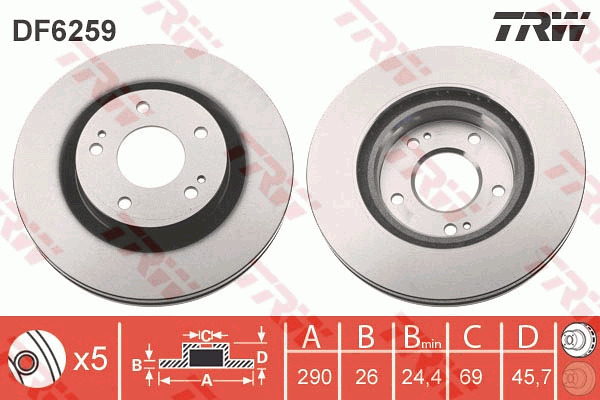 Jarrulevy TRW DF6259