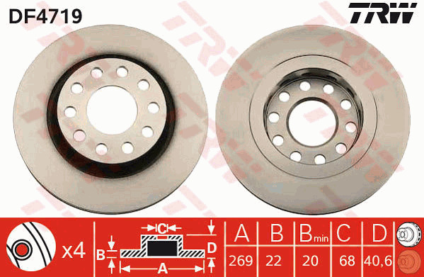Jarrulevy TRW DF4719