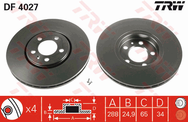 Jarrulevy TRW DF4027