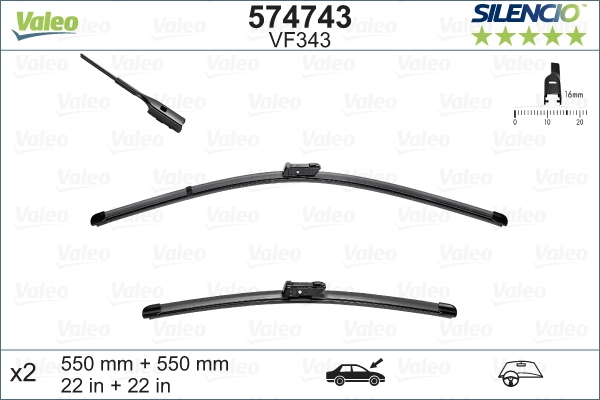 Pyyhkijänsulka VALEO 574743