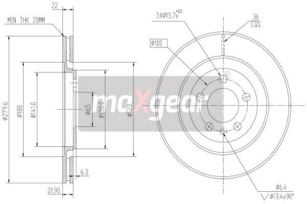 Jarrulevy MAXGEAR 19-0976