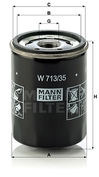 Öljynsuodatin MANN-FILTER W 713/35