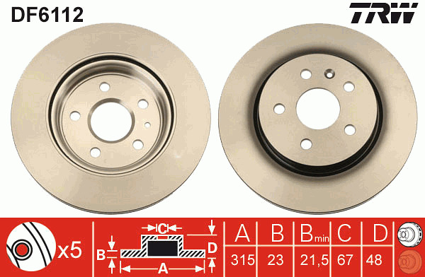 Jarrulevy TRW DF6112