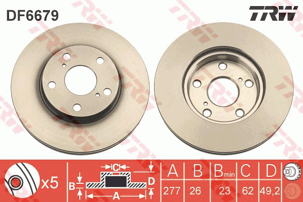 Jarrulevy TRW DF6679