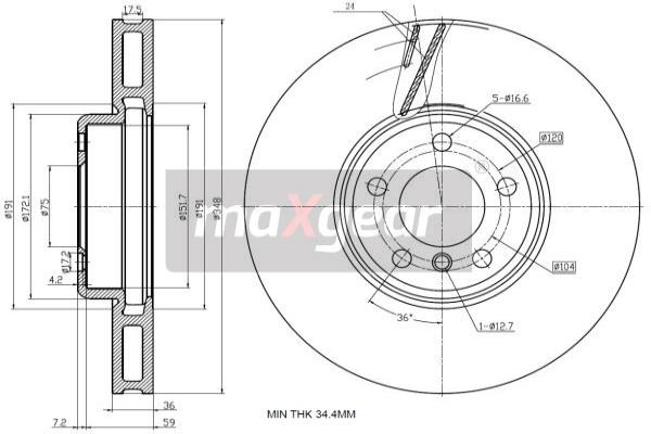 Jarrulevy MAXGEAR 19-3234