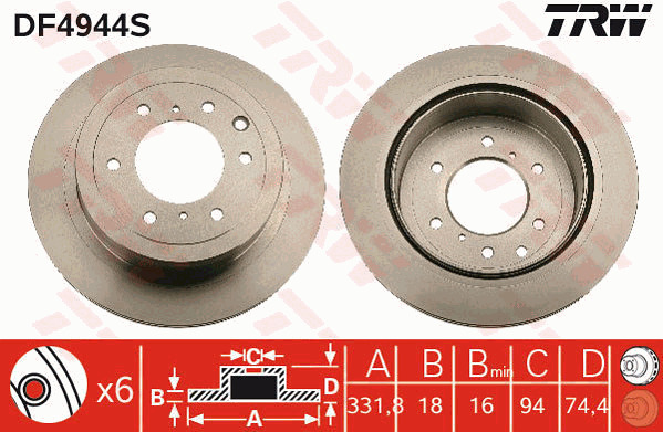 Jarrulevy TRW DF4944S