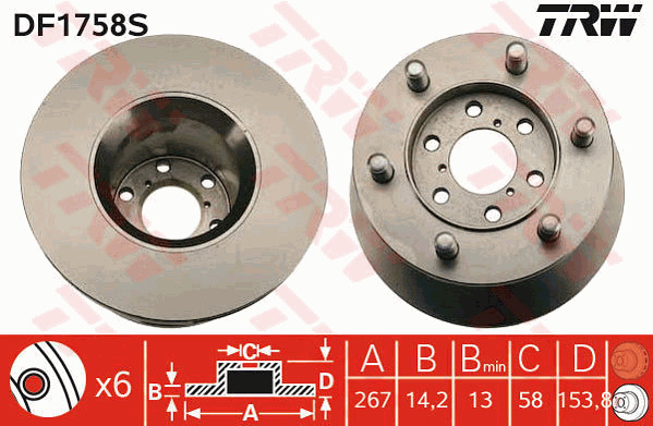 Jarrulevy TRW DF1758S