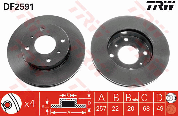 Jarrulevy TRW DF2591