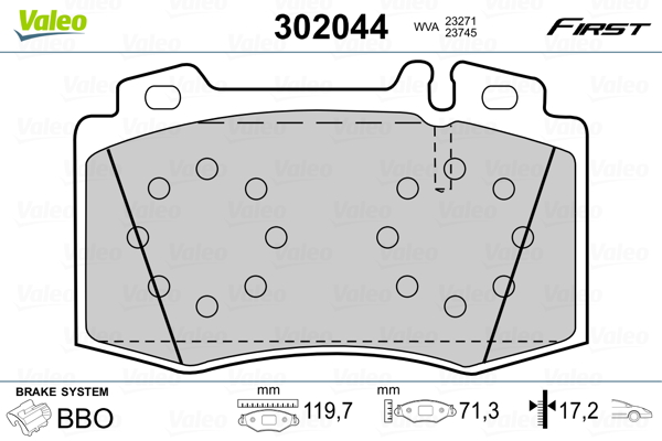 Jarrupalasarja, levyjarru VALEO 302044