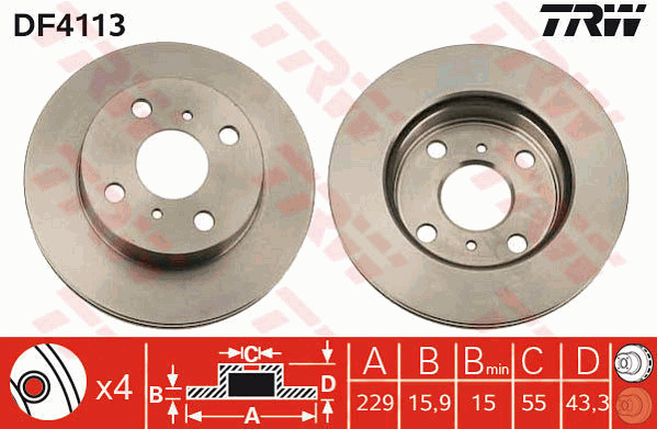 Jarrulevy TRW DF4113