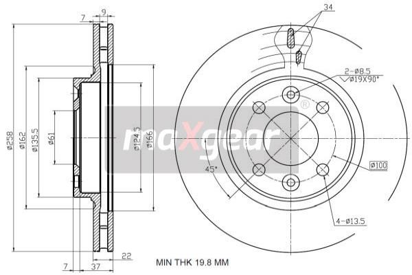 Jarrulevy MAXGEAR 19-2729MAX