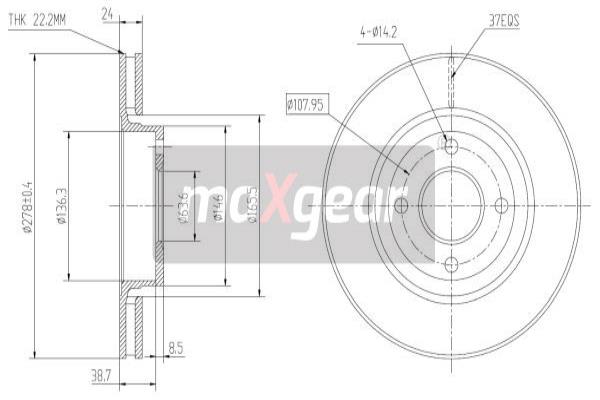 Jarrulevy MAXGEAR 19-1001