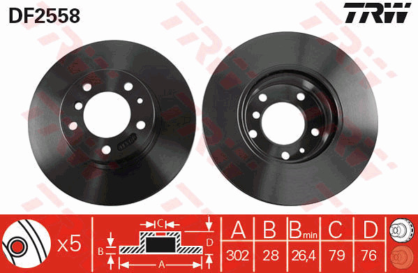 Jarrulevy TRW DF2558