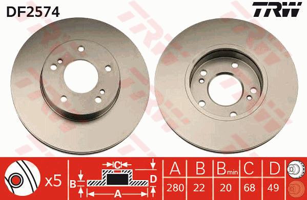 Jarrulevy TRW DF2574