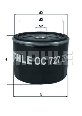 Öljynsuodatin MAHLE ORIGINAL OC 727