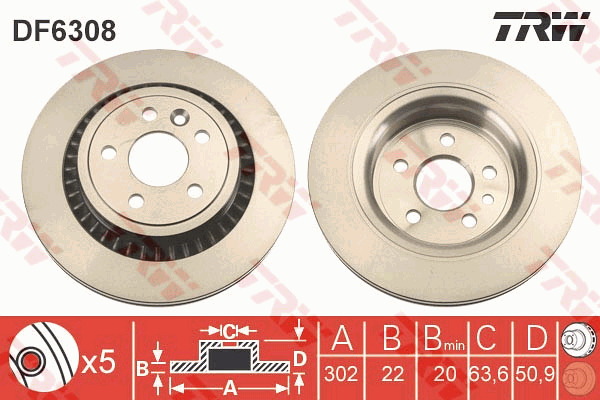Jarrulevy TRW DF6308