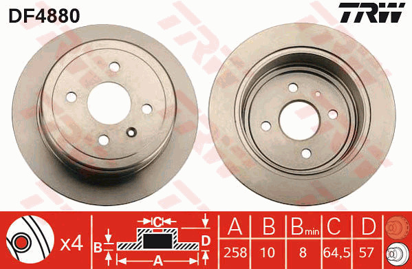 Jarrulevy TRW DF4880