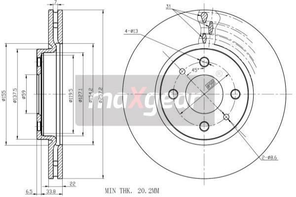Jarrulevy MAXGEAR 19-0998