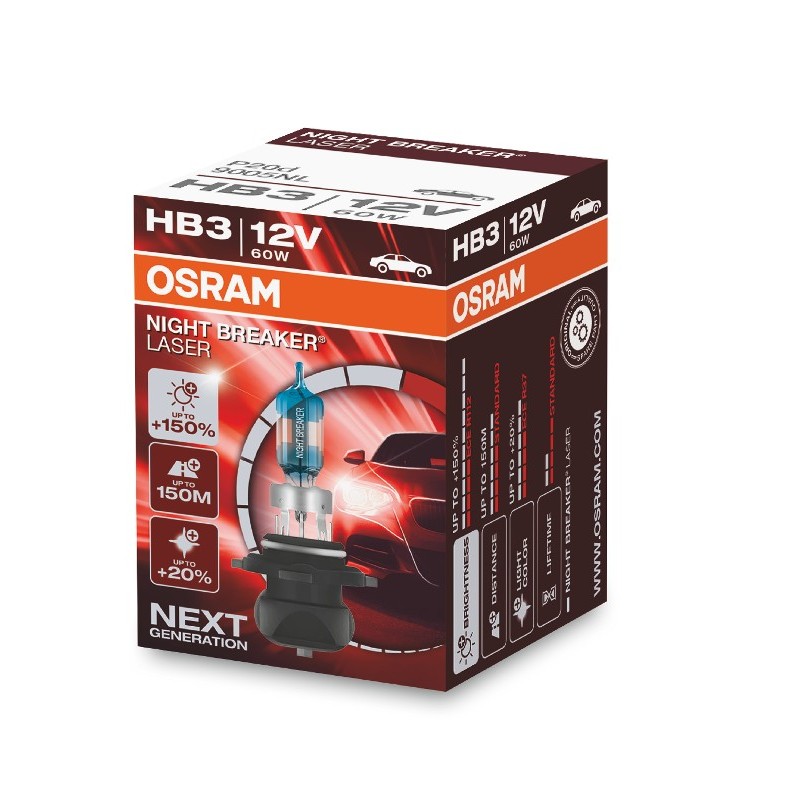 Halogeeni poltin OSRAM NIGHT BREAKER LASER 12V HB3 60W