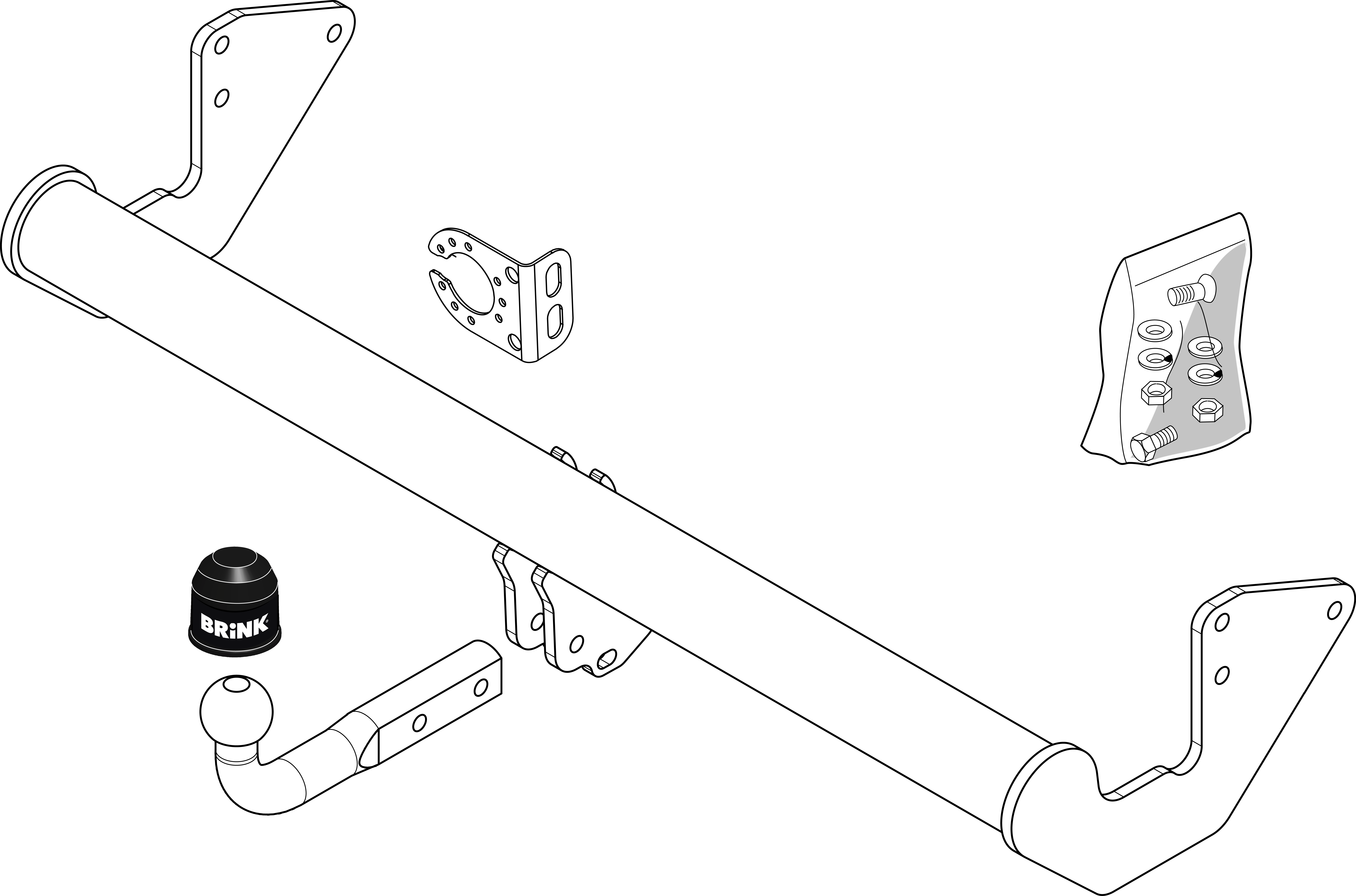 Vetokoukku BRINK 459000 MB Vito, Viano, Mixto W639