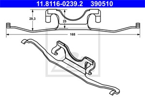 Jousi, jarrusatula, Edessä, Etuakseli, BMW 5 [E39], 5 Touring [E39], 34 11 1 163 391, 34 11 1 164 611