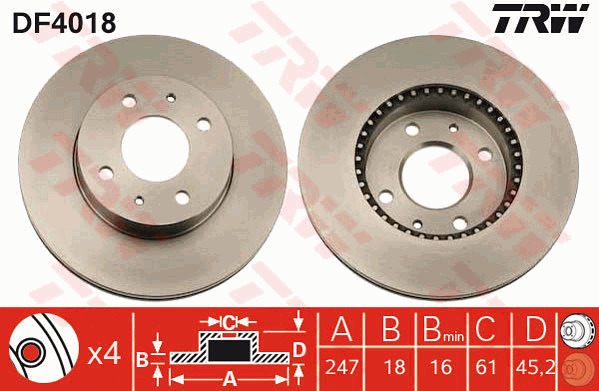 Jarrulevy TRW DF4018