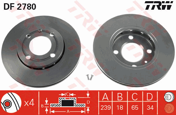 Jarrulevy TRW DF2780