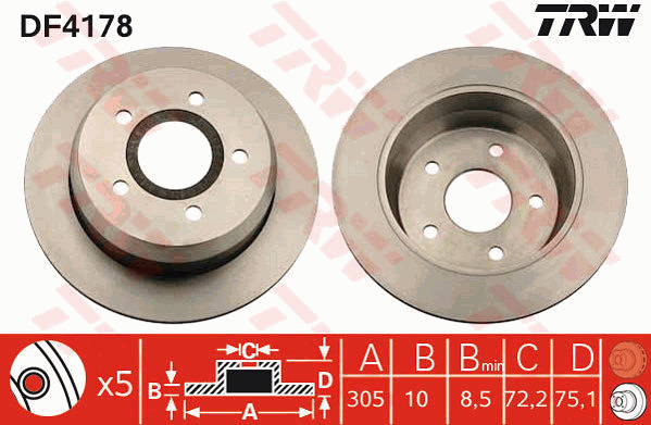 Jarrulevy TRW DF4178