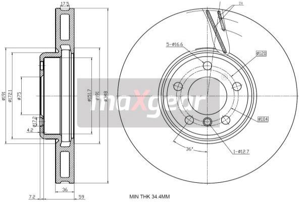 Jarrulevy MAXGEAR 19-3233