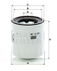 Öljynsuodatin MANN-FILTER WD 10 001 x
